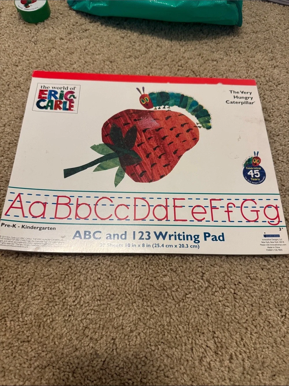 Eric Carle Teal Reusable Tote Bag with Matching Stationery Set